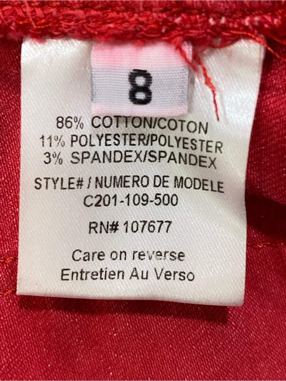 Alice + Olivia Red Flare Jeans Low Rise Bell Bottom Pants Size 8 - Picture 8 of 8